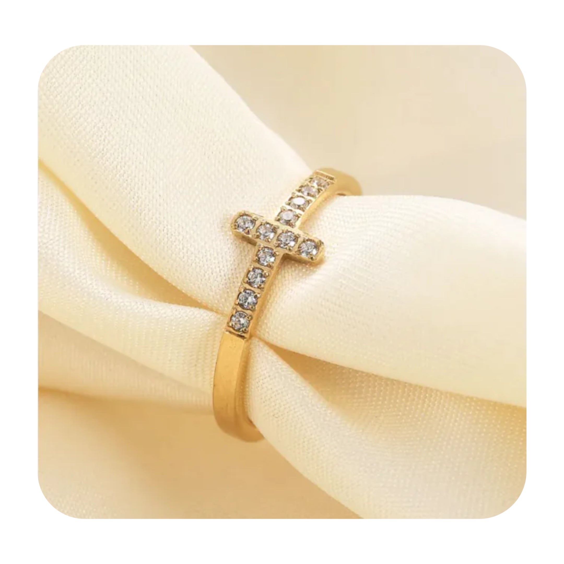 Vintage Christian Crystal Ring