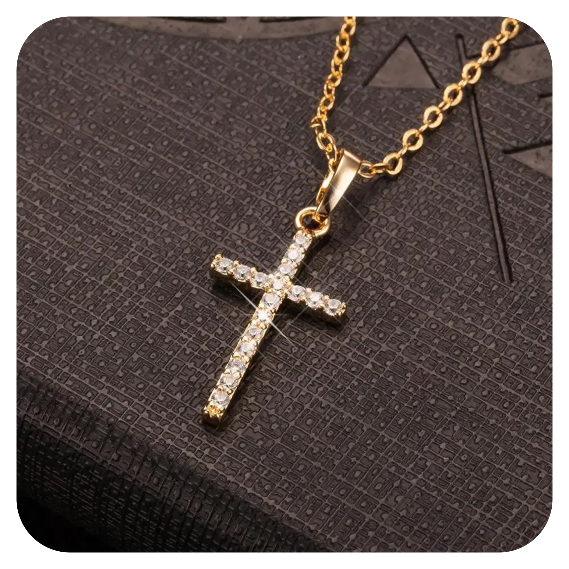 Crystal Necklace with Cross