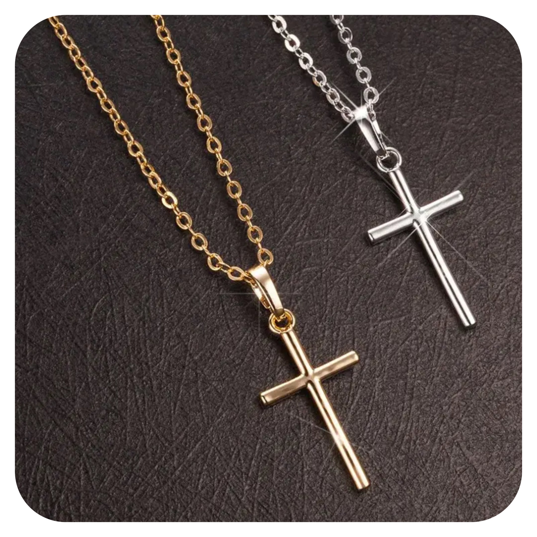 Crystal Necklace with Cross