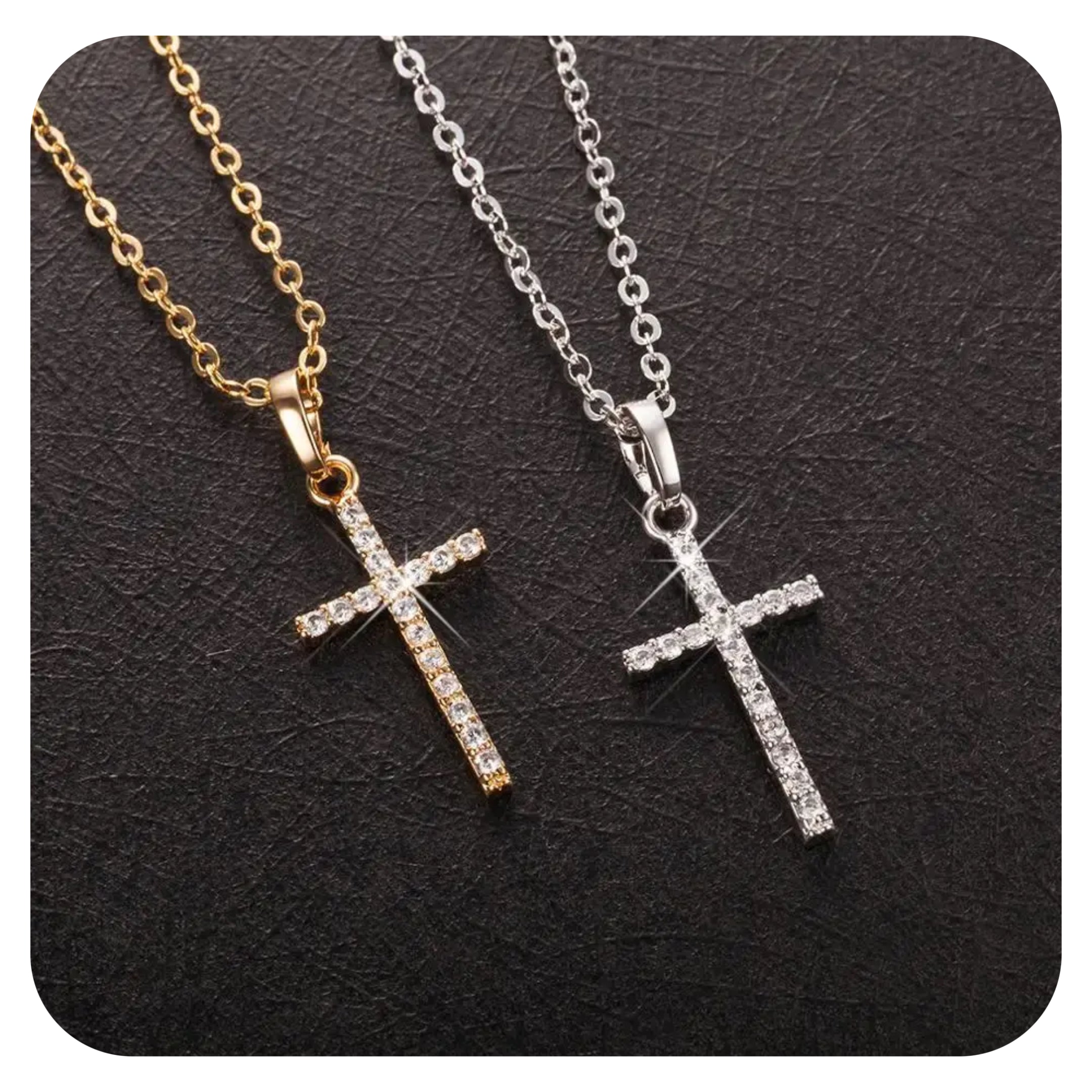 Crystal Necklace with Cross