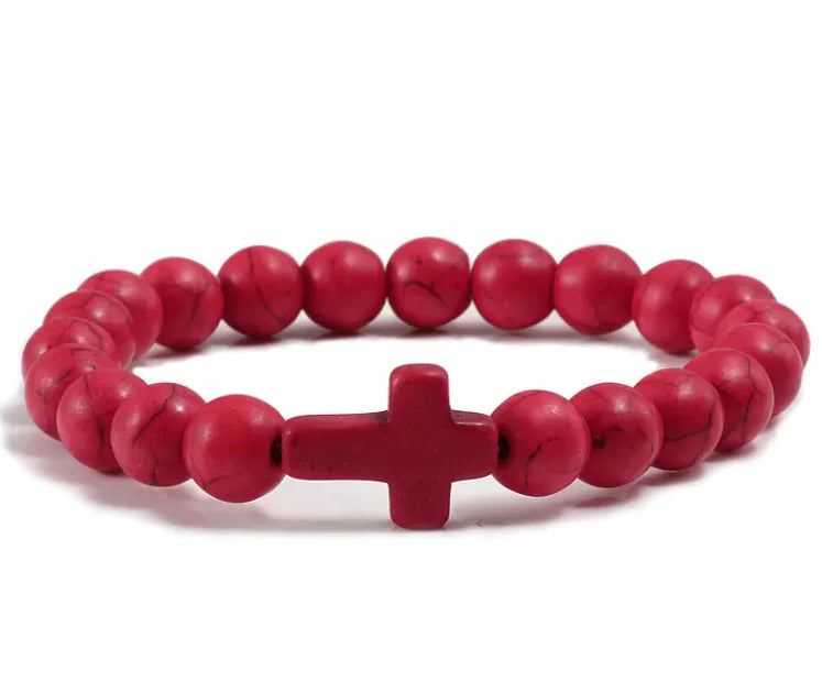 Beaded Bracelet with Cross
